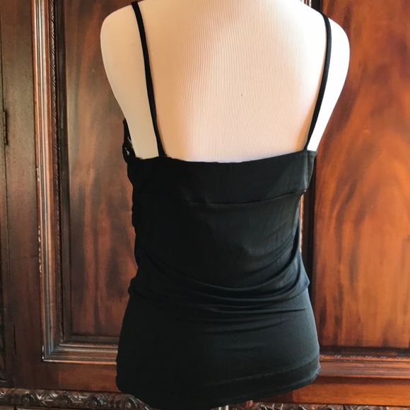 Just Cavalli Black Leopard Trim Spaghetti Strap Top - Size L - Picture 3 of 8